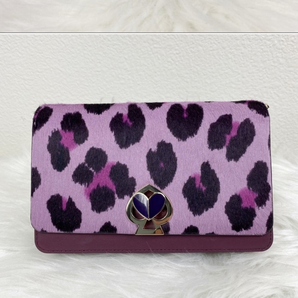 kate spade Handbags - NEW Kate Spade Twistlock Nicola Purple Leopard